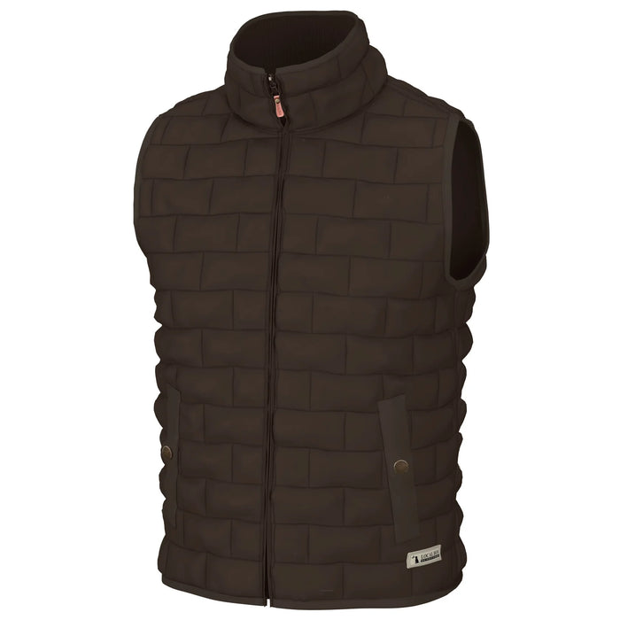 Local Boy-Brick Quilted Vest-COFFEE