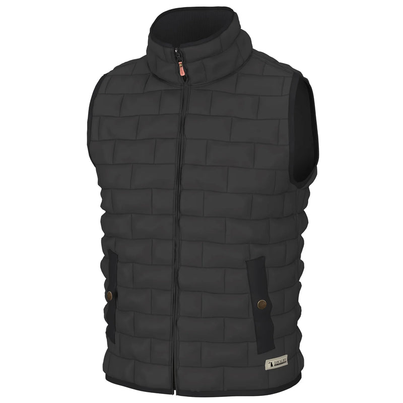Local Boy-Brick Quilted Vest-CHARCOAL