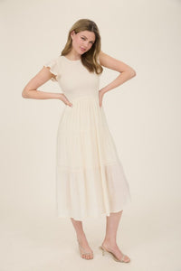 Spin Around Tiered Midi Dress With Smocked Detail -