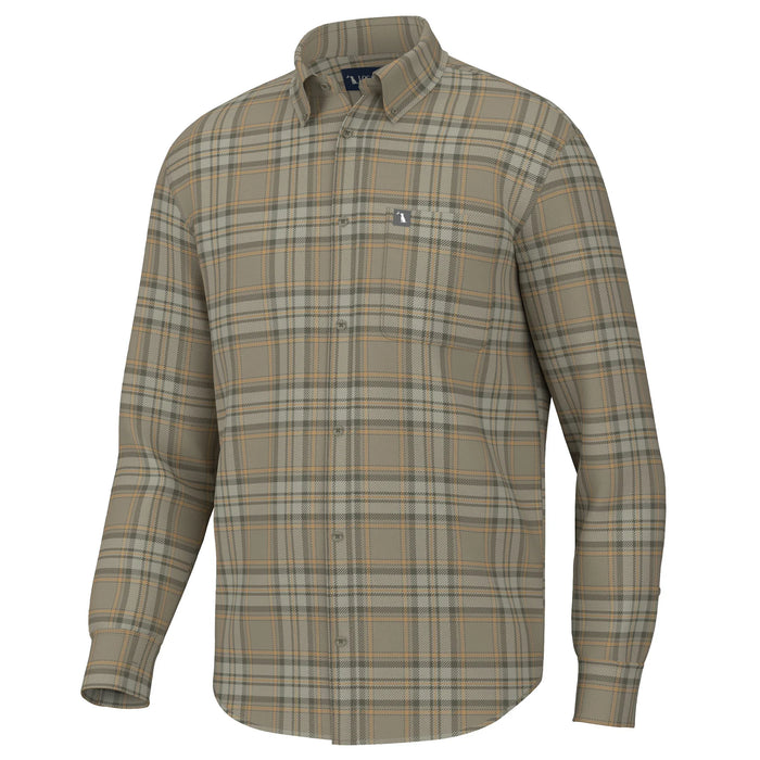 Local Boy-Phelan Stretch Flannel-TAN/OLIVE/YELLOW