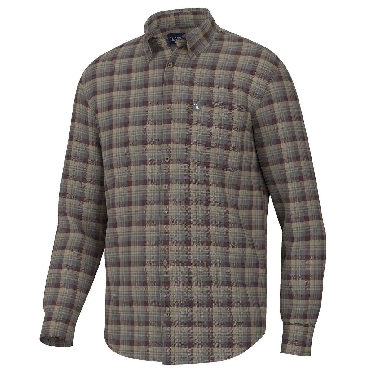 Local Boy-Gardner Stretch Flannel-TAN/GARNET/NAVY