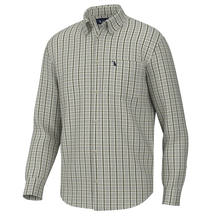 Local Boy-Youth Stamps Dress Shirt-LIGHT BEIGE/OLIVE/GREEN