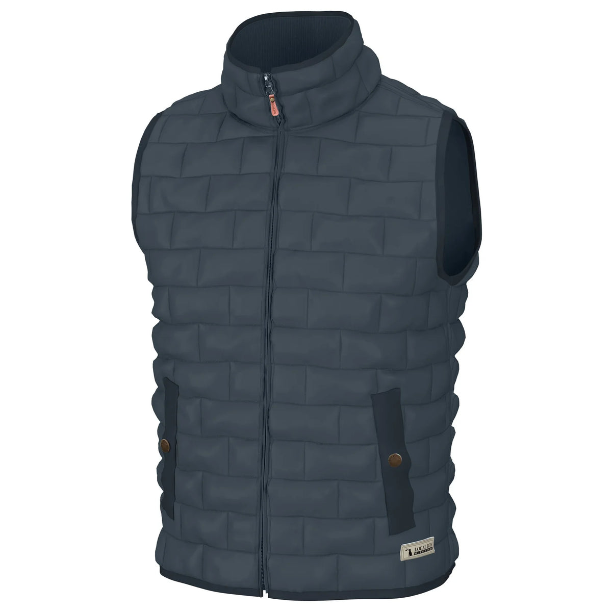 Local Boy-Brick Quilted Vest-SLATE