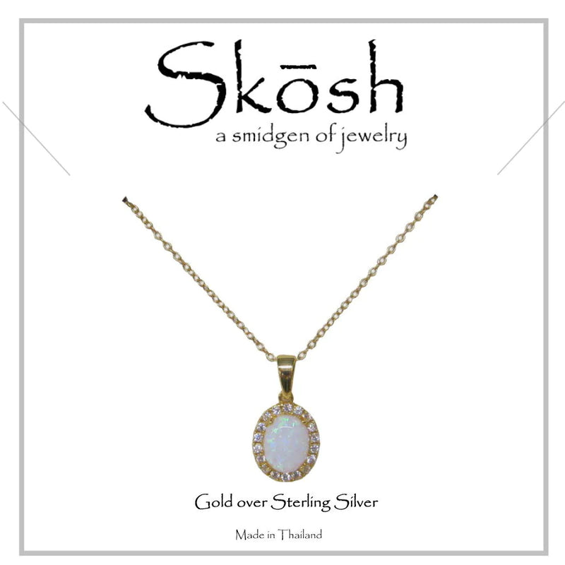 Skosh White Opal w/ CZ Gold 57-577