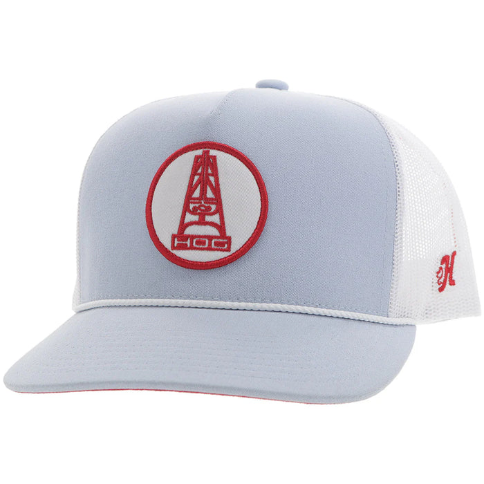 HOOEY-"ROSE" HOG HAT LIGHT BLUE/WHITE W/RED PATCH