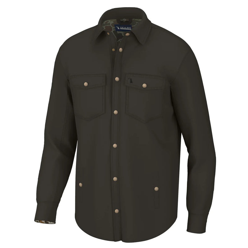 Local Boy-Sportsman's Shacket-DARK BROWN