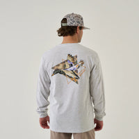 Burlebo - LS T-shirt- Pintail Triangle Duck-Ash Grey
