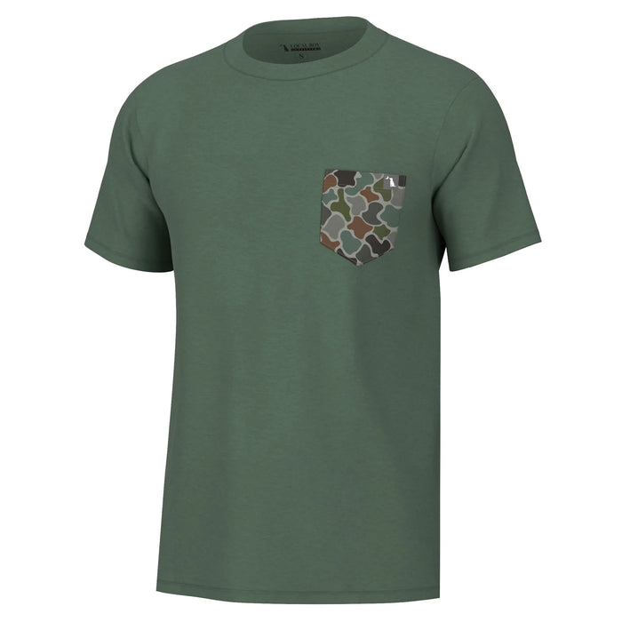Local Boy-S/S Heather-Blend Crew-Pine