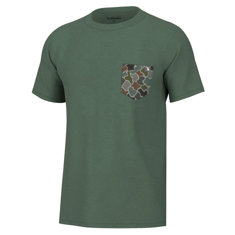 Local Boy-S/S Heather-Blend Crew-Pine