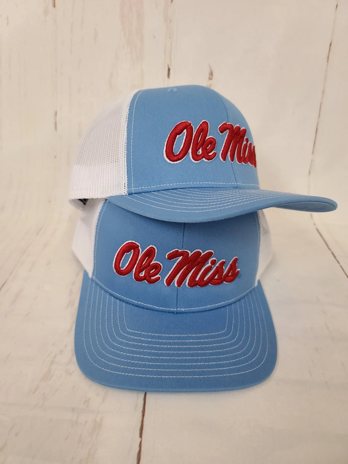 Speckle Bellies-Script Ole Miss Puff Cap