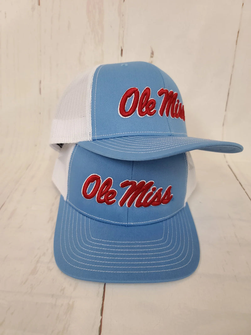 Speckle Bellies-Script Ole Miss Puff Cap