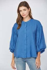 Puff Sleeve Button Down Shirt