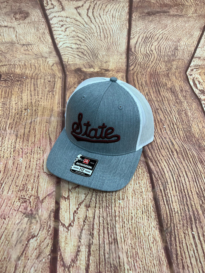 Speckle Bellies-MSU Grey State Script Puff