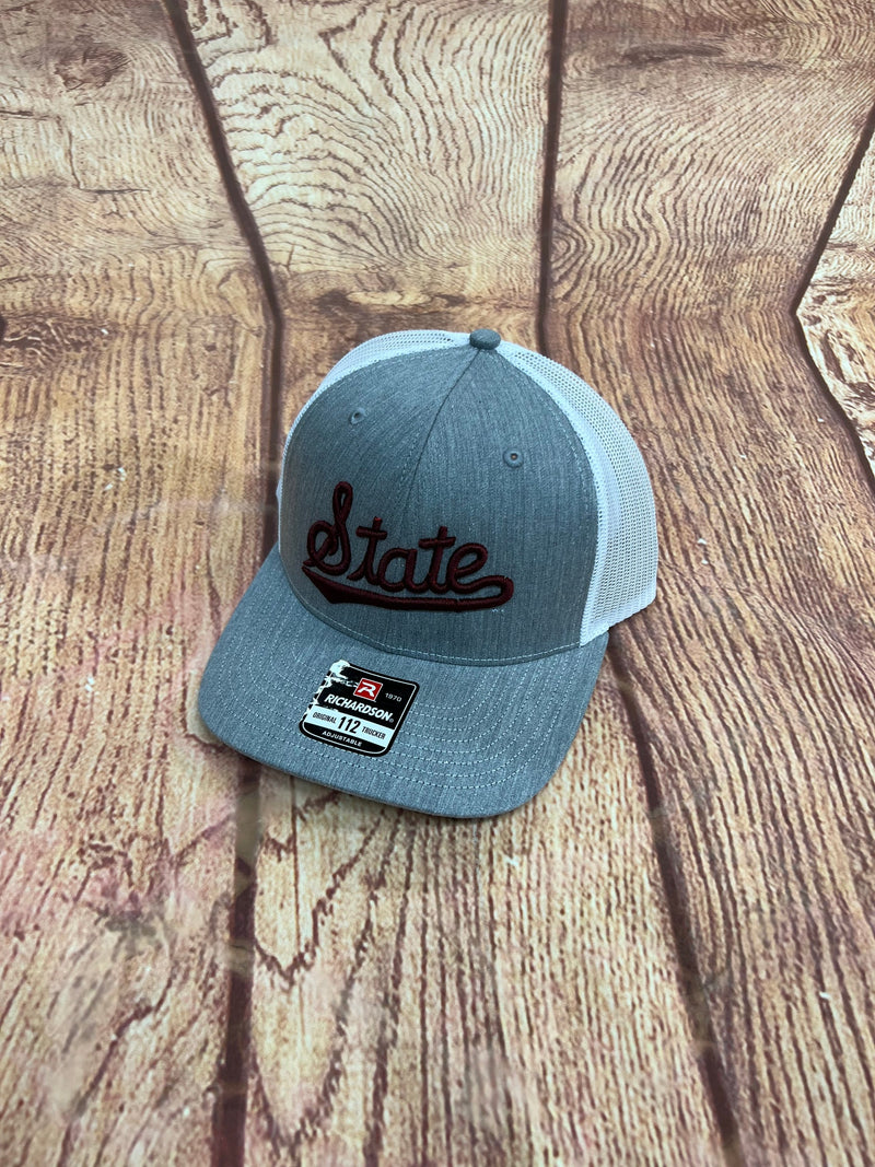 Speckle Bellies-MSU Grey State Script Puff