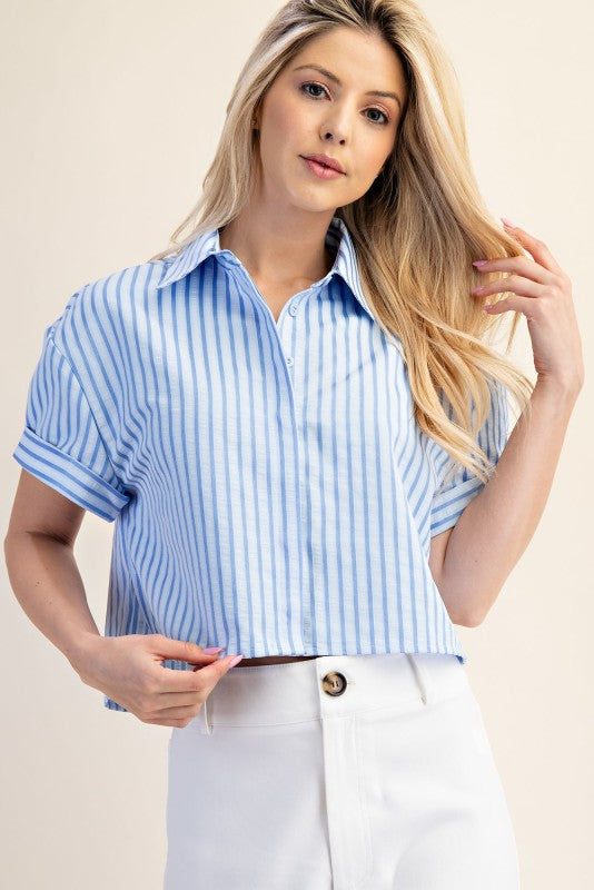 Collar Neck Crop Shirt
