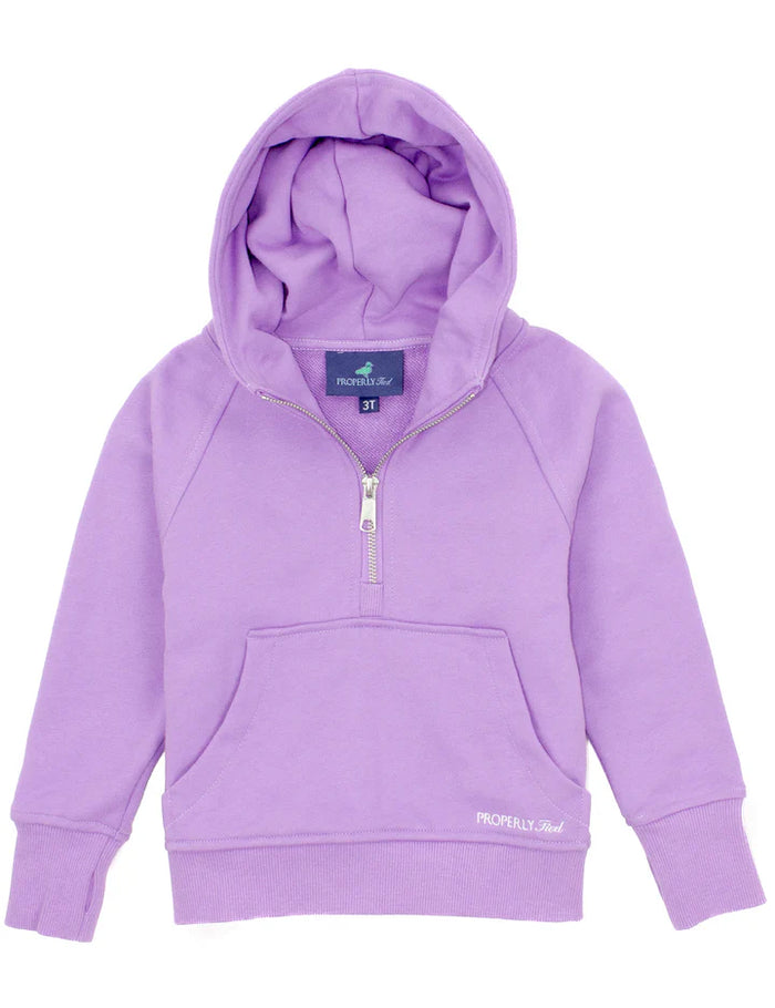 Properly Tied Girls Apres Ski Crop Hoodie Lavender