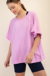 Oversized Cotton Slub Short Sleeve Top