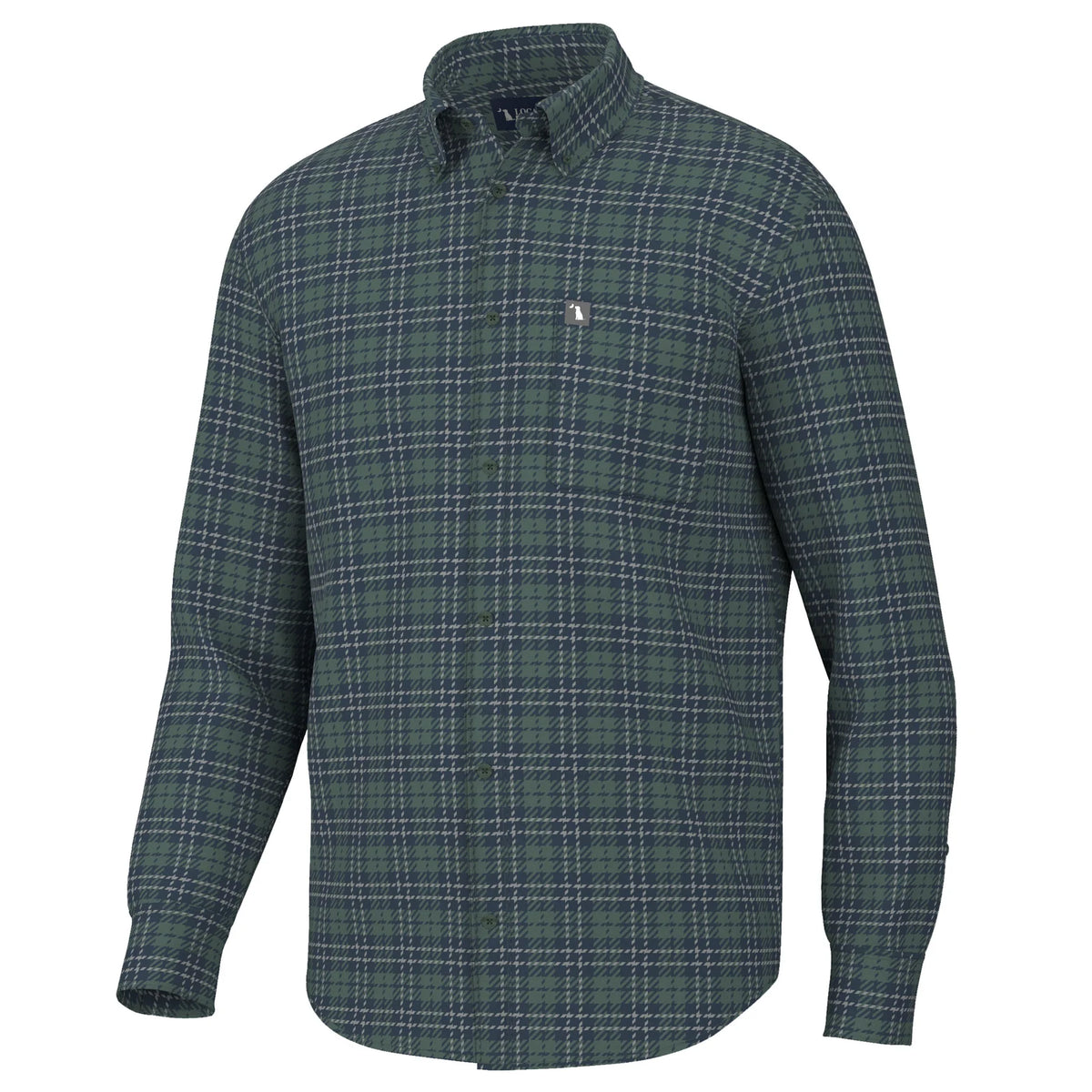 Local Boy-Hilton Stretch Flannel-SAGE/NAVY/GRAY