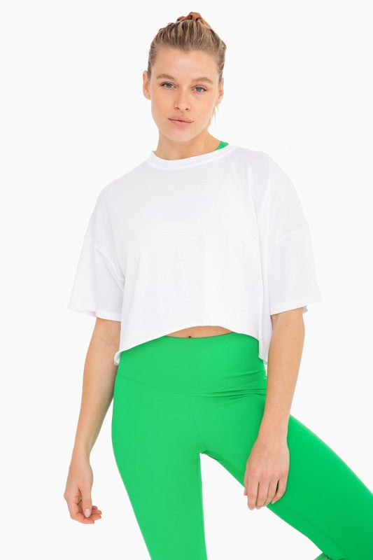 Relaxed Fit Raw Edge Cropped Tee