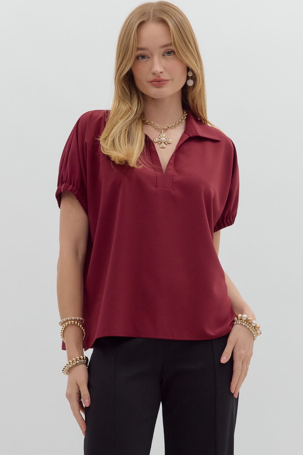 Solid short sleeve split collar