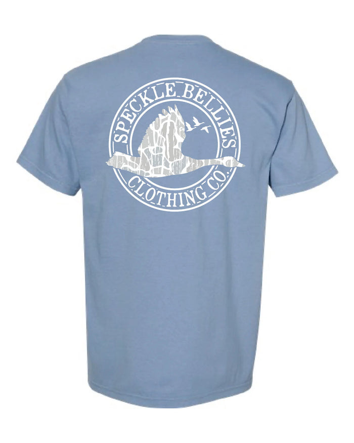 Speckle Bellies Ghost Camo Circle Logo