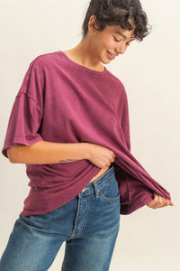 Mineral Washed Oversized Crew Neck Tee
