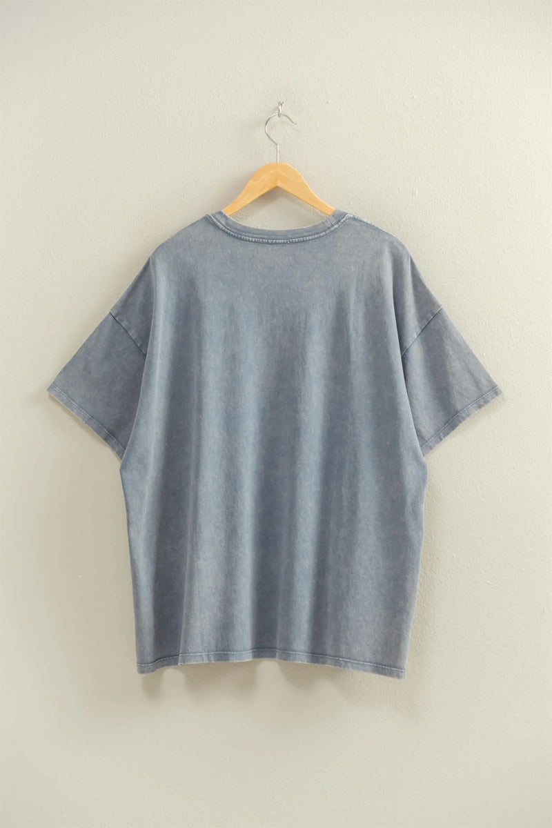 Mineral Washed Oversized Crew Neck Tee