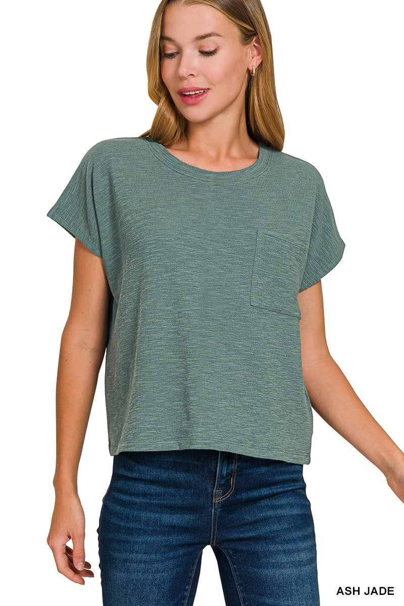 Slub Relaxed Crop Top