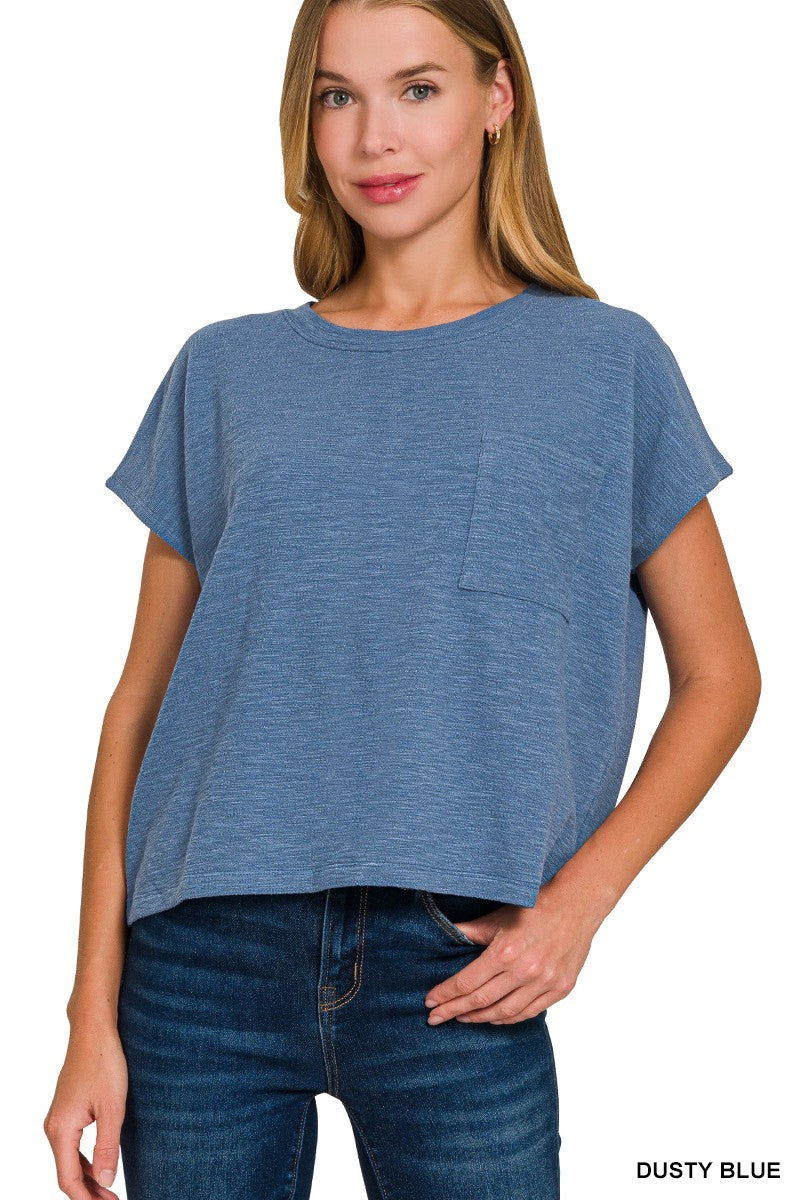 Slub Relaxed Crop Top