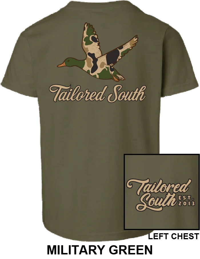 Tailored South Youth Camo Duck - Military Green