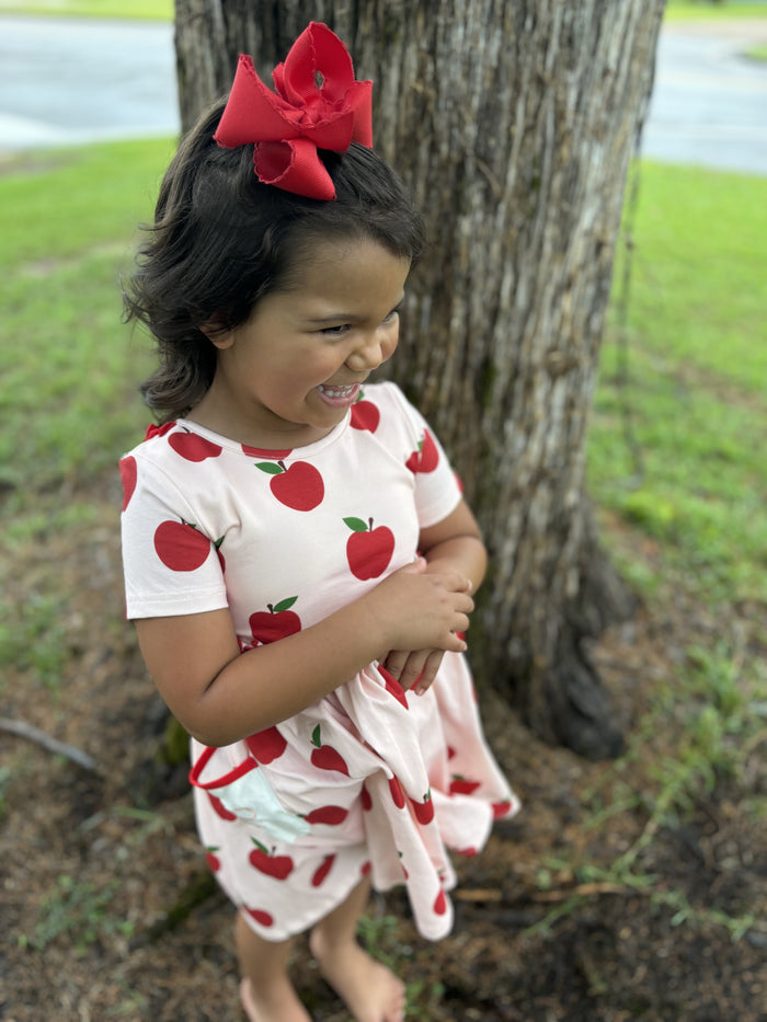 SWOON BABY GIRL KNIT PINK & RED APPLE DRESS