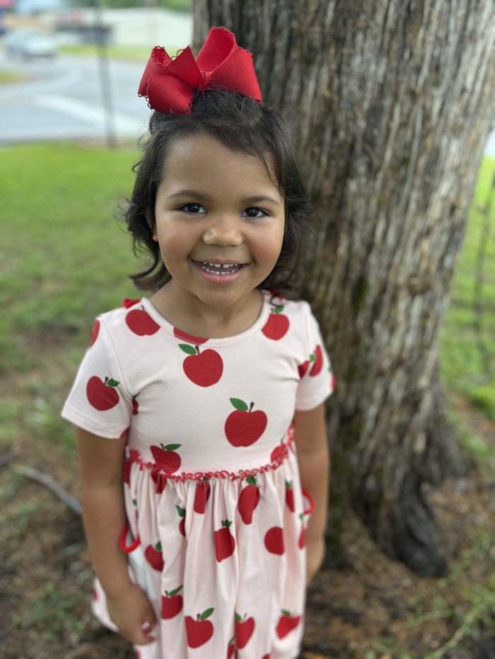 SWOON BABY GIRL KNIT PINK & RED APPLE DRESS