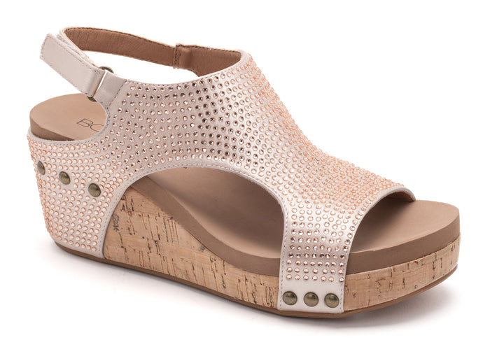 Corky’s Champagne Crystals Carley Wedge Sandals