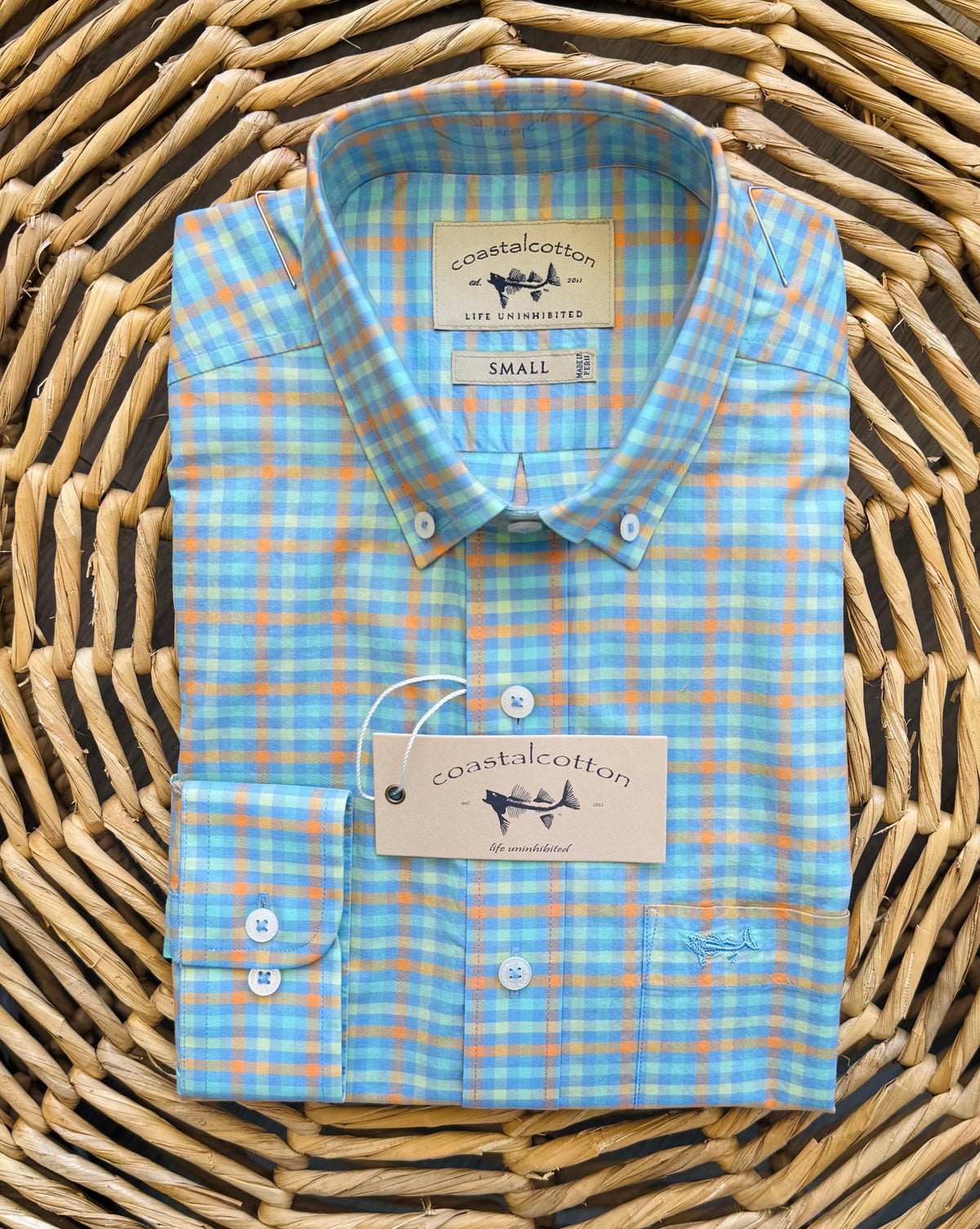 Coastal Cotton greyton gingham LS sport shirt