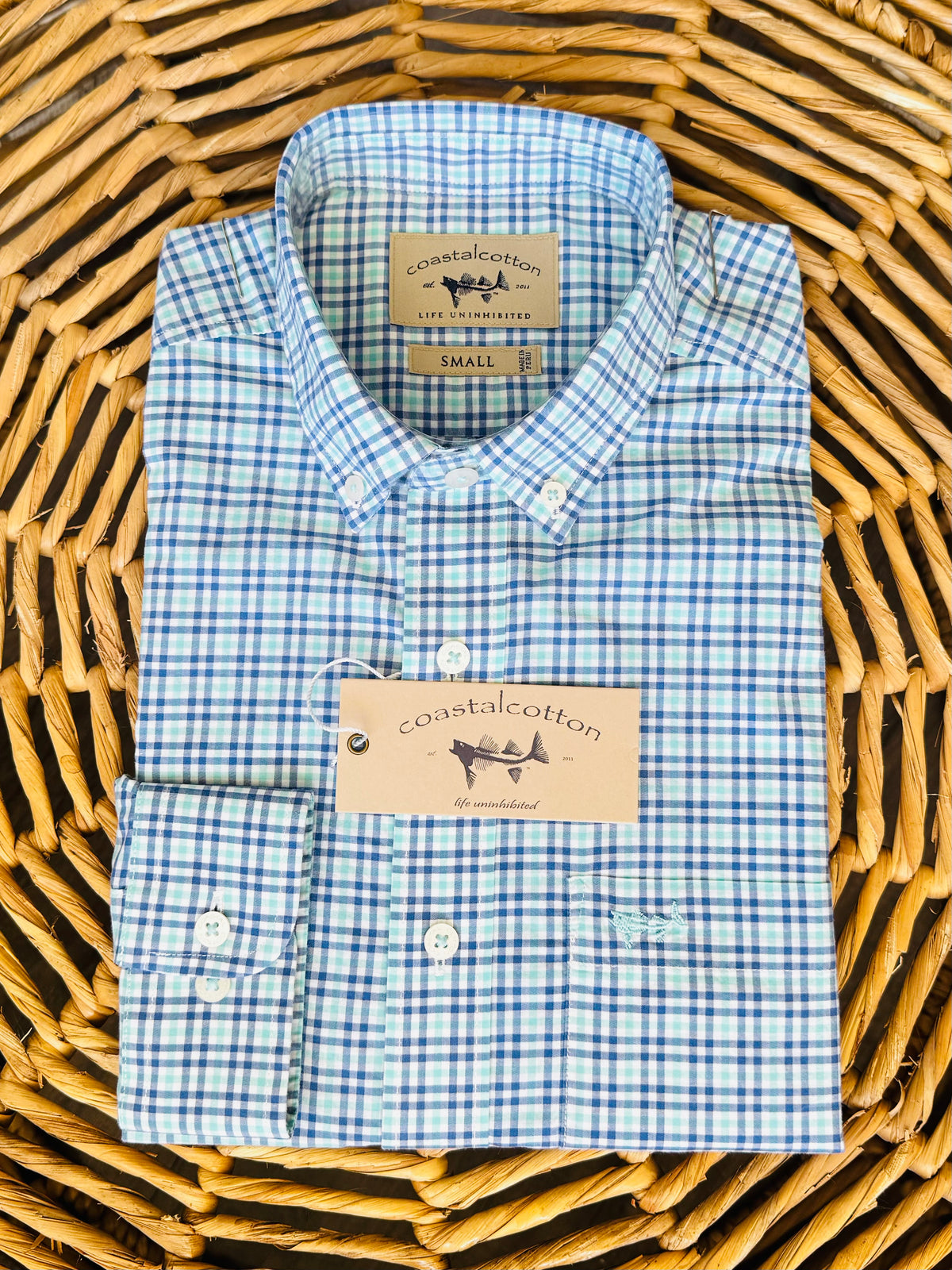 Coastal Cotton youth regatta gingham LS sport shirt