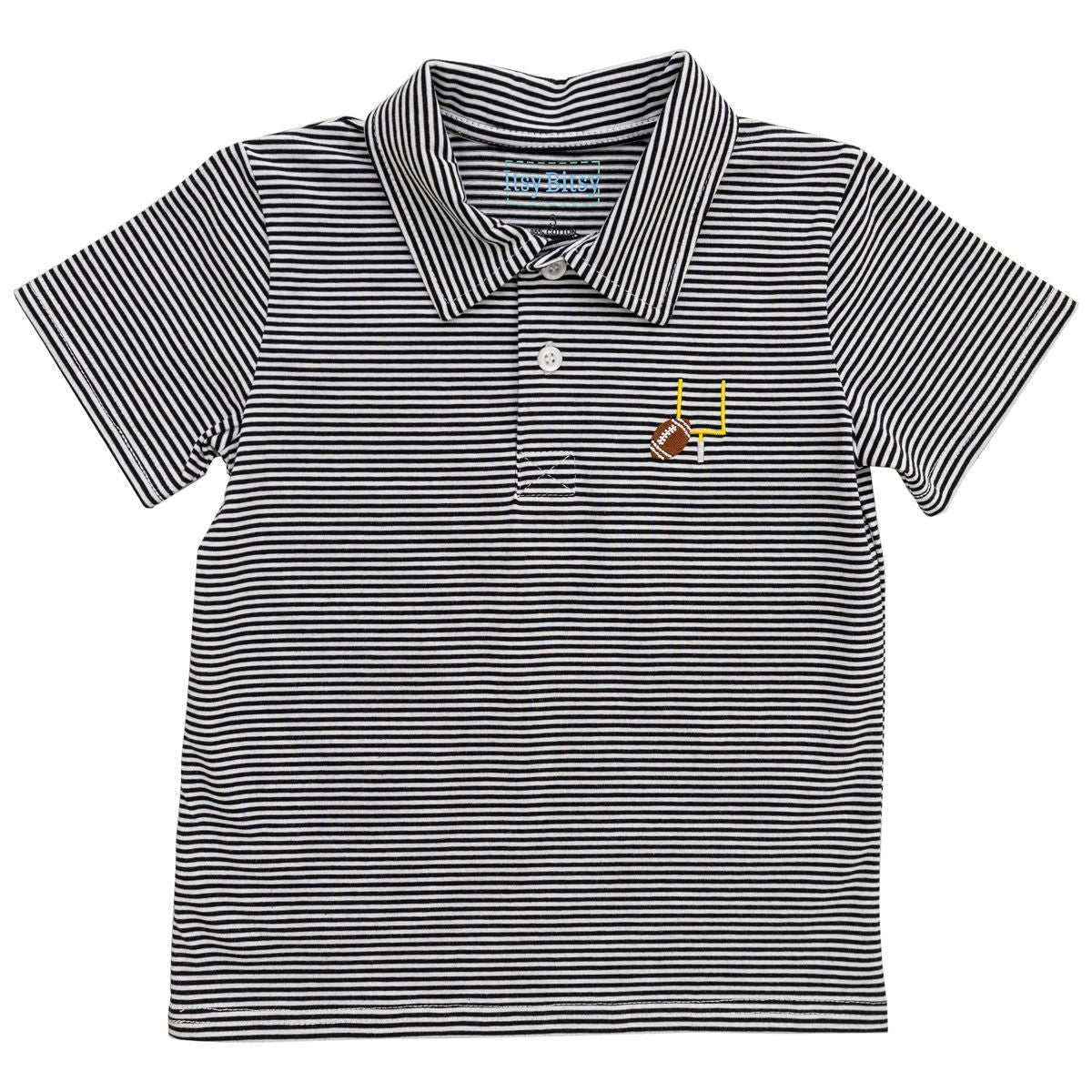 Itsy Bitsy Game Day Polo- Black