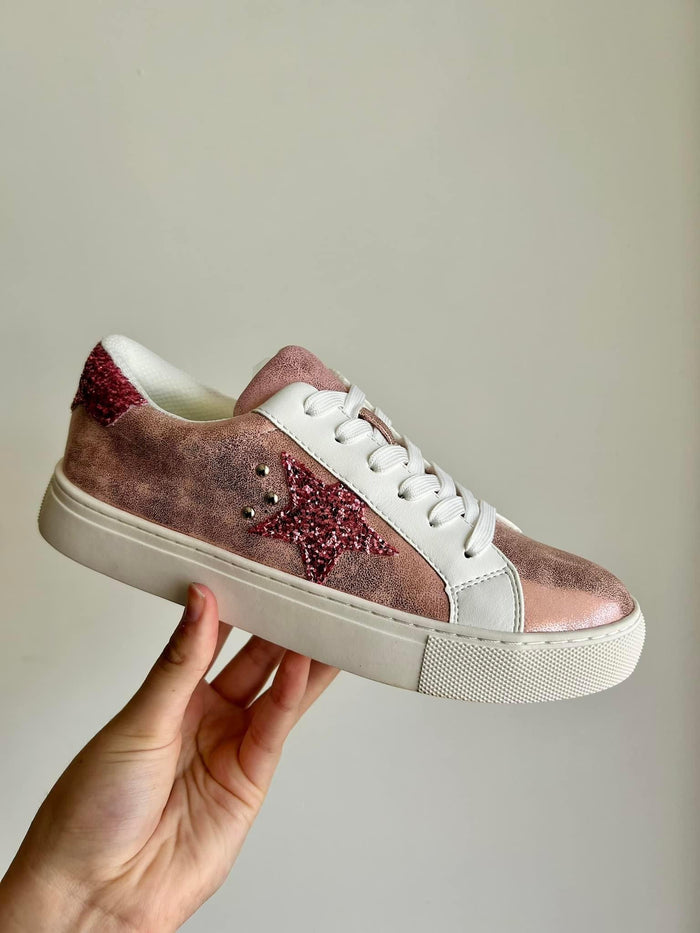 Corkys Supernova Sneaker in Pink Metallic