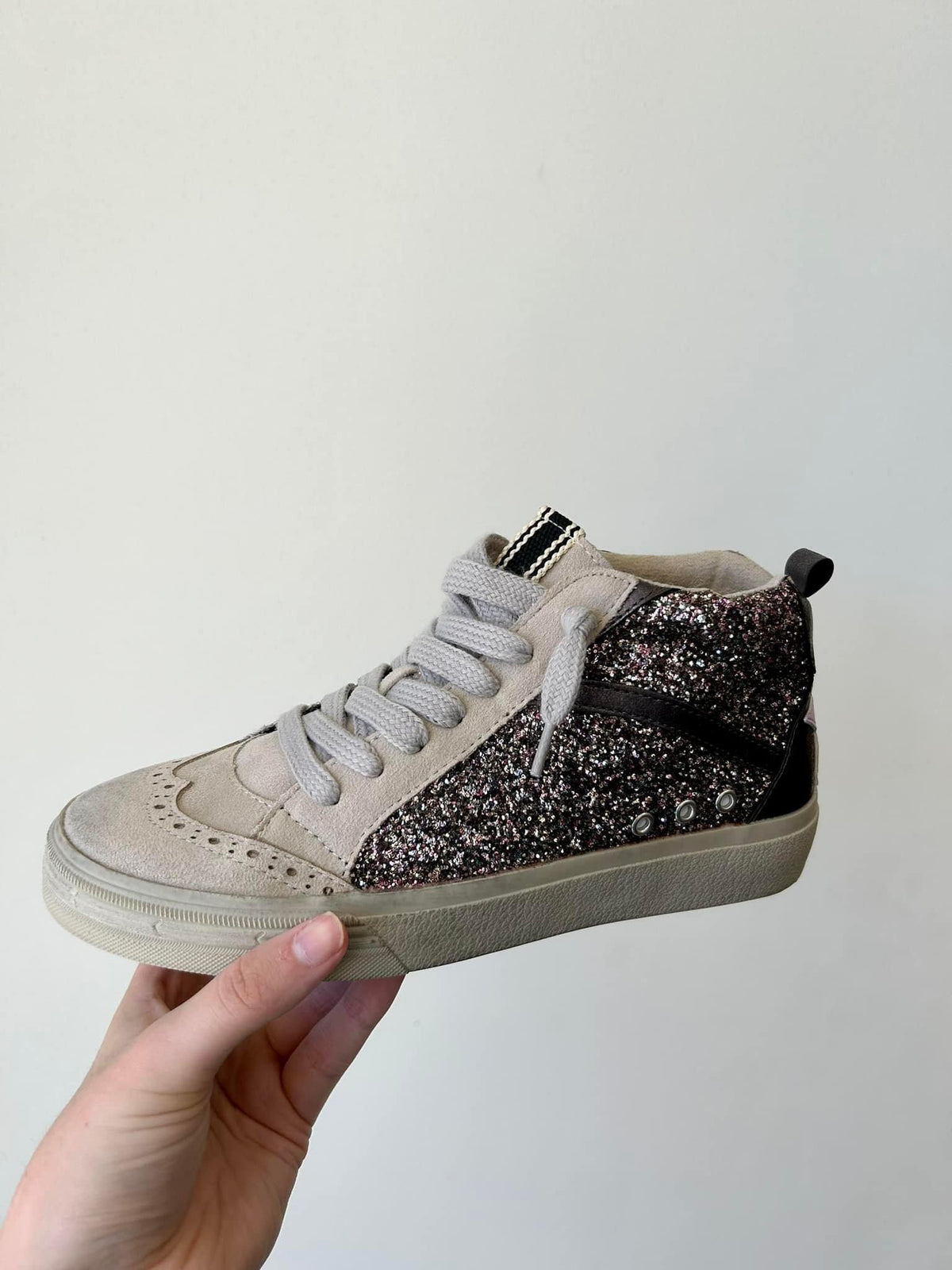 ShuShop Riley Pewter Glitter HighTop Sneakers