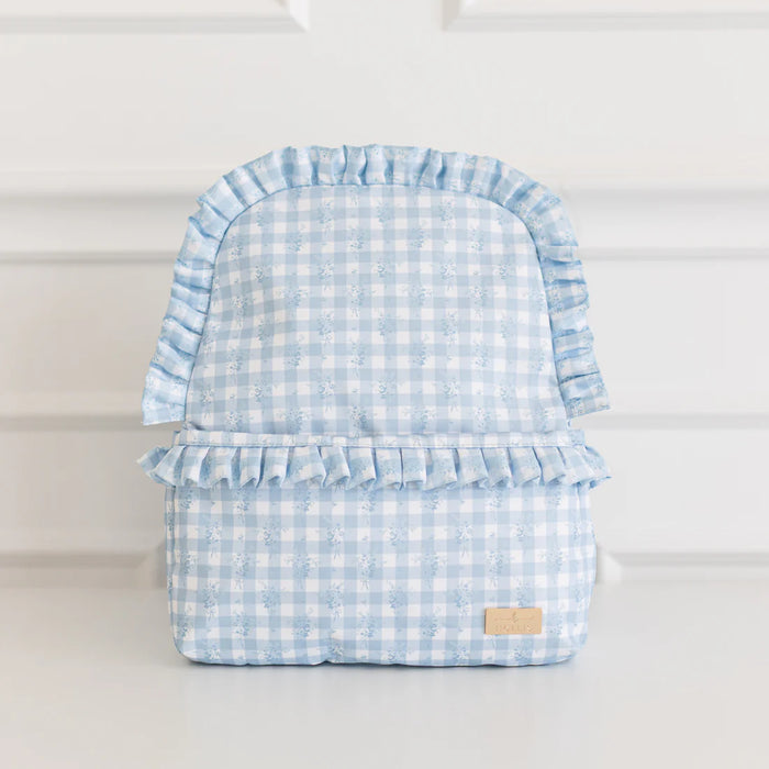 Hollis Ruffled Nylon Backpack Blue