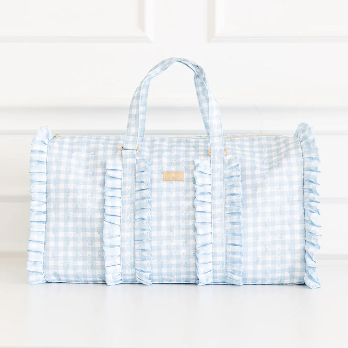 Hollis Ruffled Nylon Weekender Blue