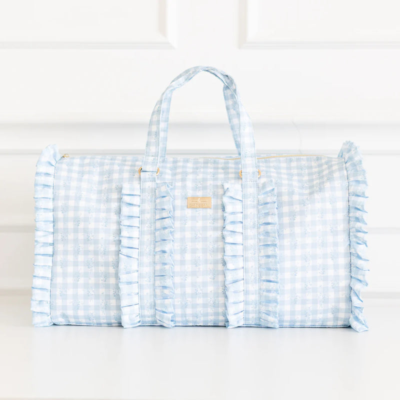 Hollis Ruffled Nylon Weekender Blue