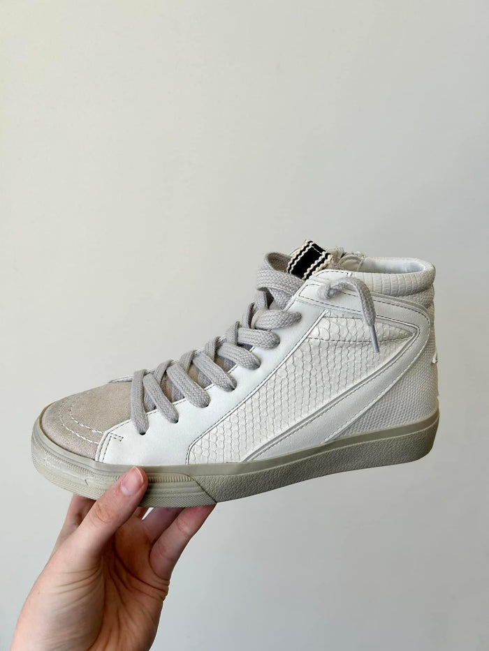 ShuShop Rooney Off White Snake HighTop Sneakers