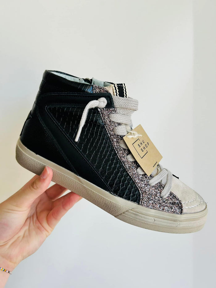 ShuShop Rooney HighTop Sneakers Black Snake