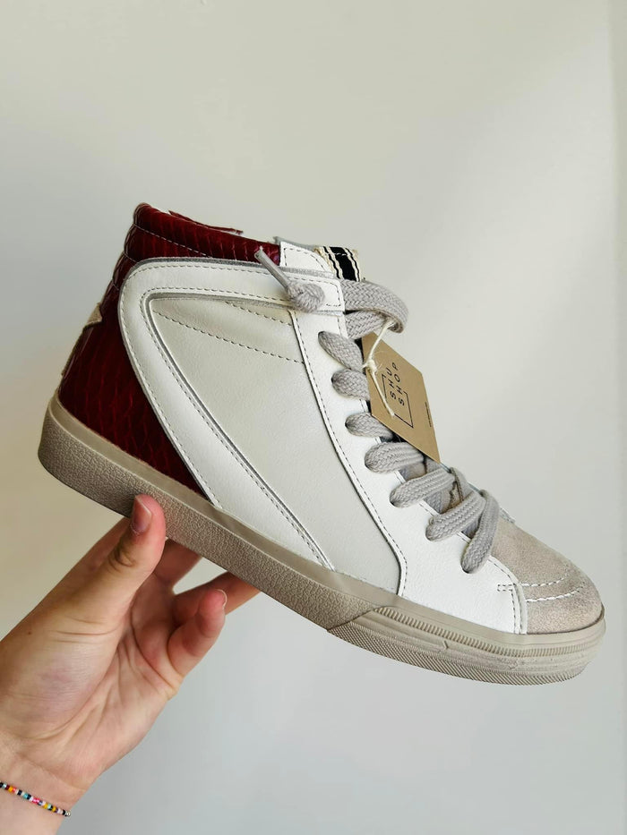 ShuShop Rooney HighTop Sneakers Dark Red Snake