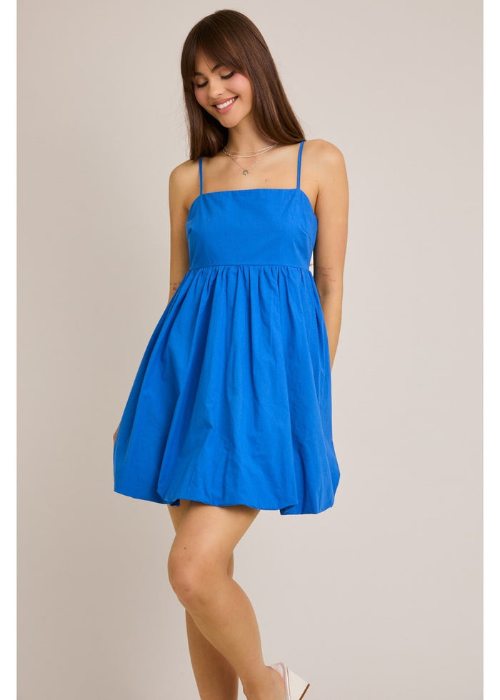 Spaghetti Strap Baby Doll Bubble Mini Dress