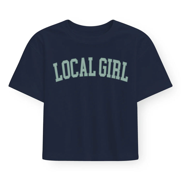Local Girl Graphic Cropped Tee - Arch Jade
