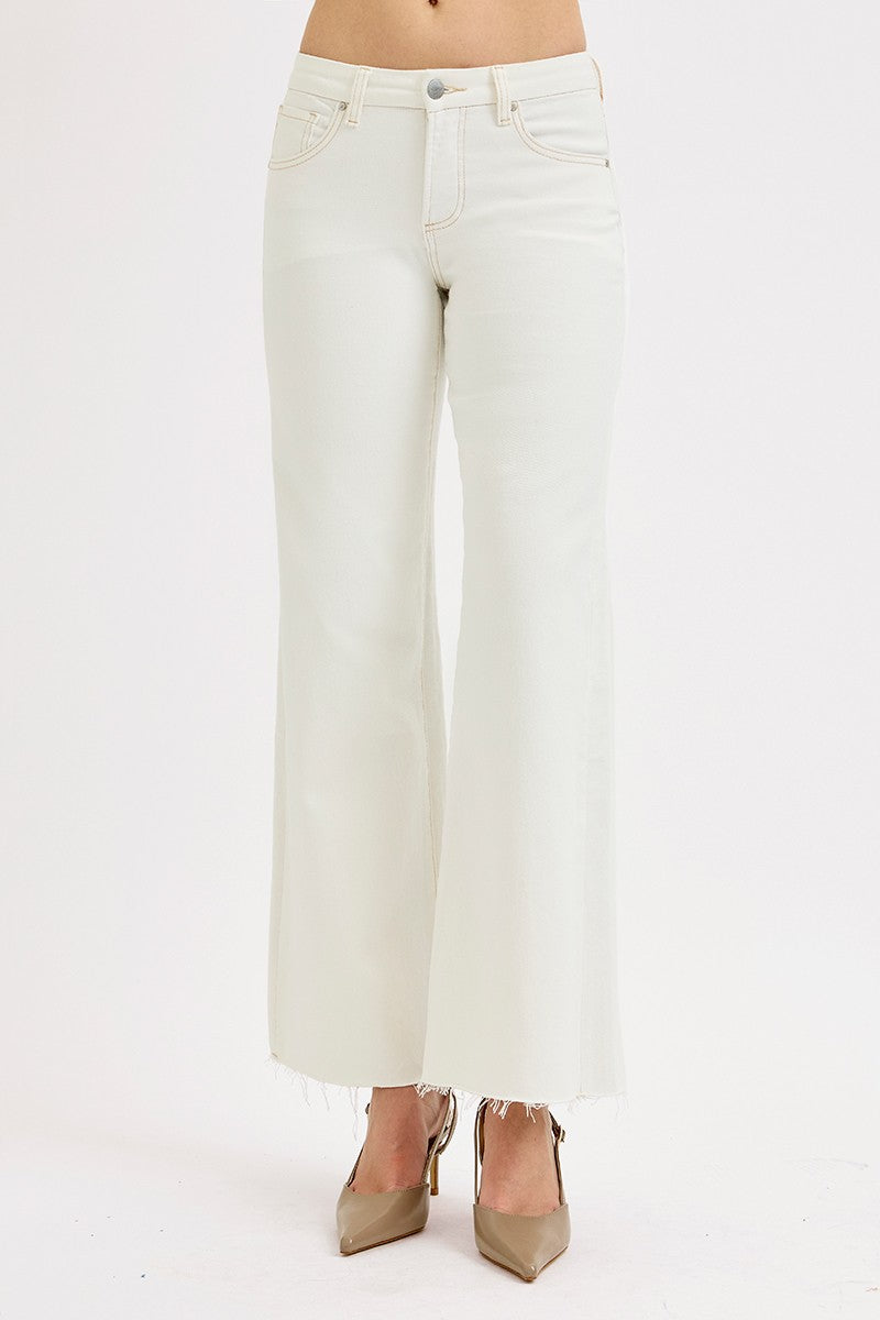 Risen Tummy Control Mid Rise Wide Leg Pants