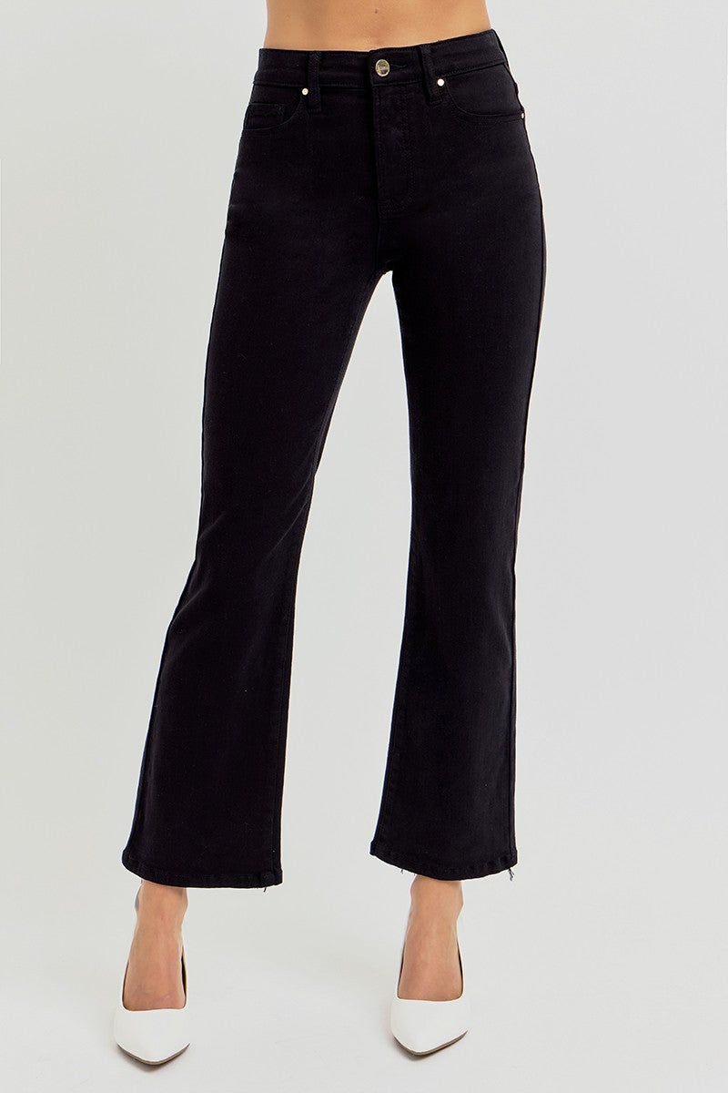 Risen Tummy Control High Rise Crop Straight Pants