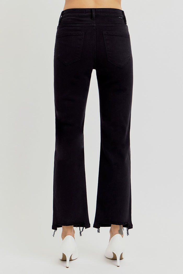 Risen Tummy Control High Rise Crop Straight Pants