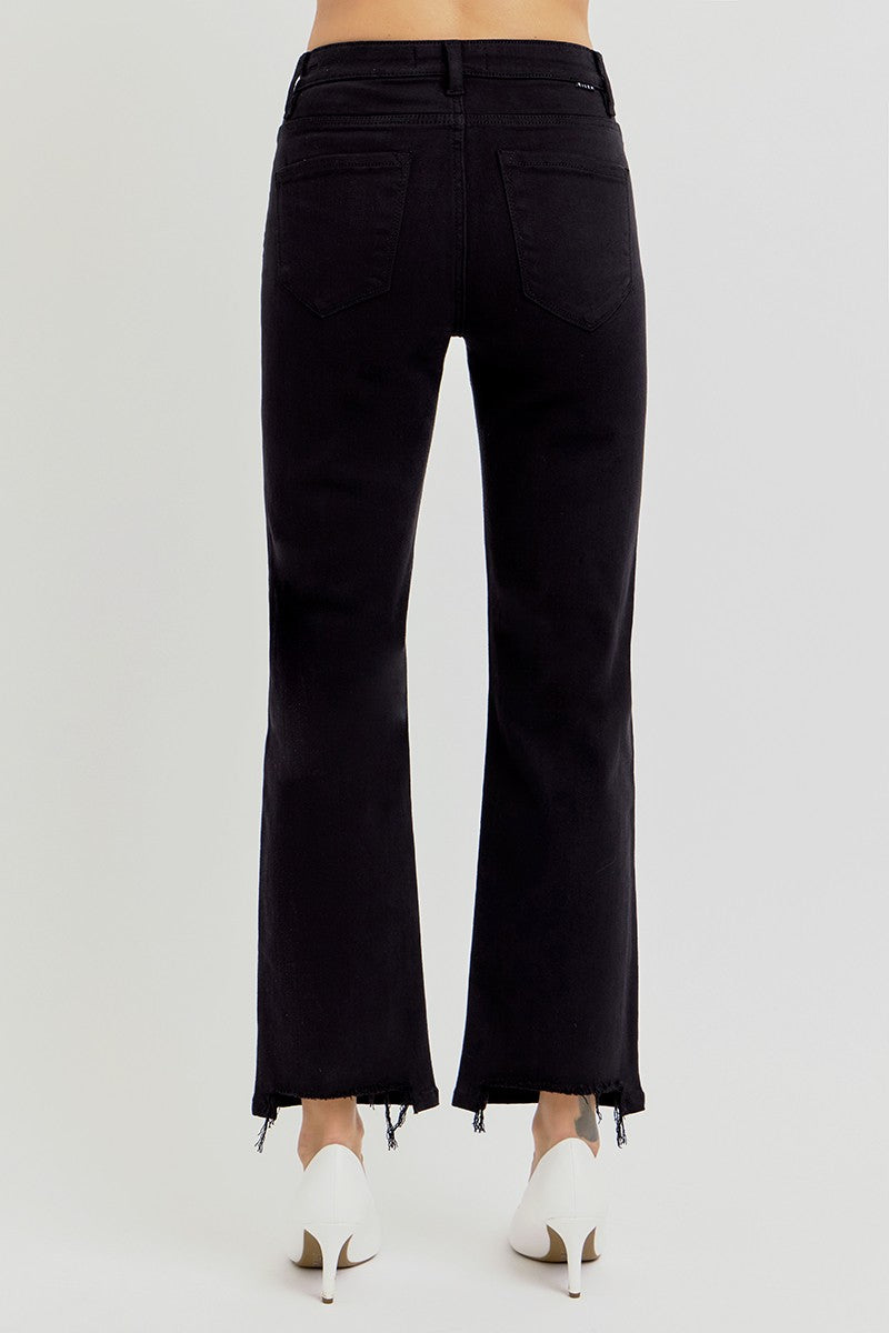 Risen Tummy Control High Rise Crop Straight Pants